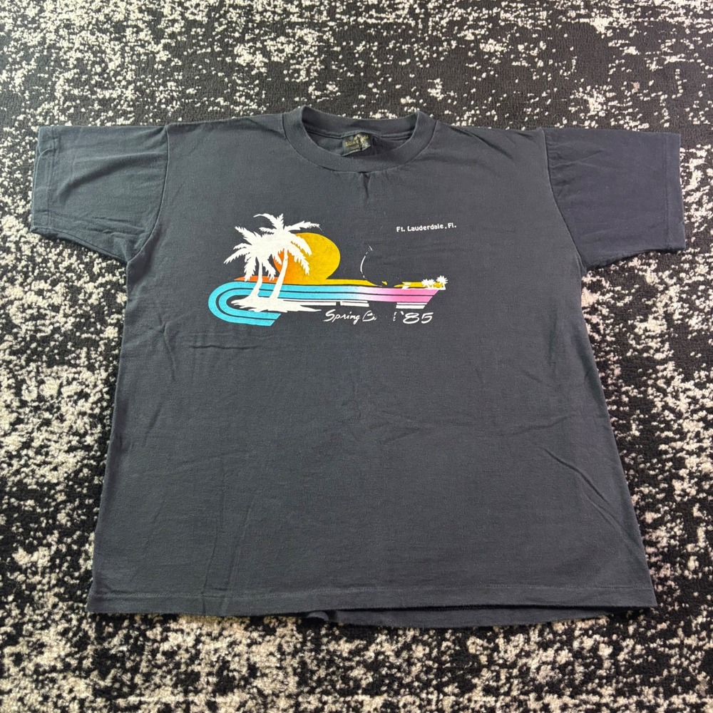 Vintage 1985 Spring Break Ft Lauderdale Florida T-Shirt 80s Touch of Gold Large